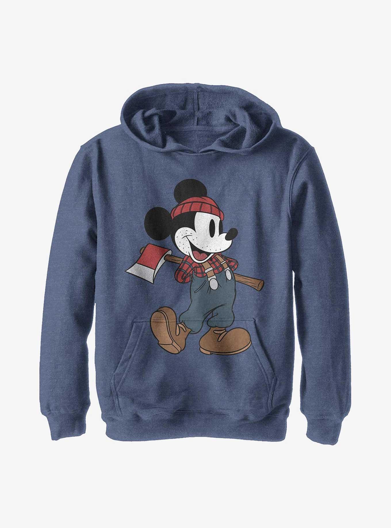 Disney Mickey Mouse Lumberjack Mickey Youth Hoodie - BLUE | BoxLunch