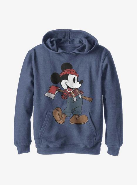 Disney Mickey Mouse Lumberjack Mickey Youth Hoodie - BLUE | BoxLunch