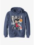 Disney Mickey Mouse Ballin' Youth Hoodie, NAVY HTR, hi-res