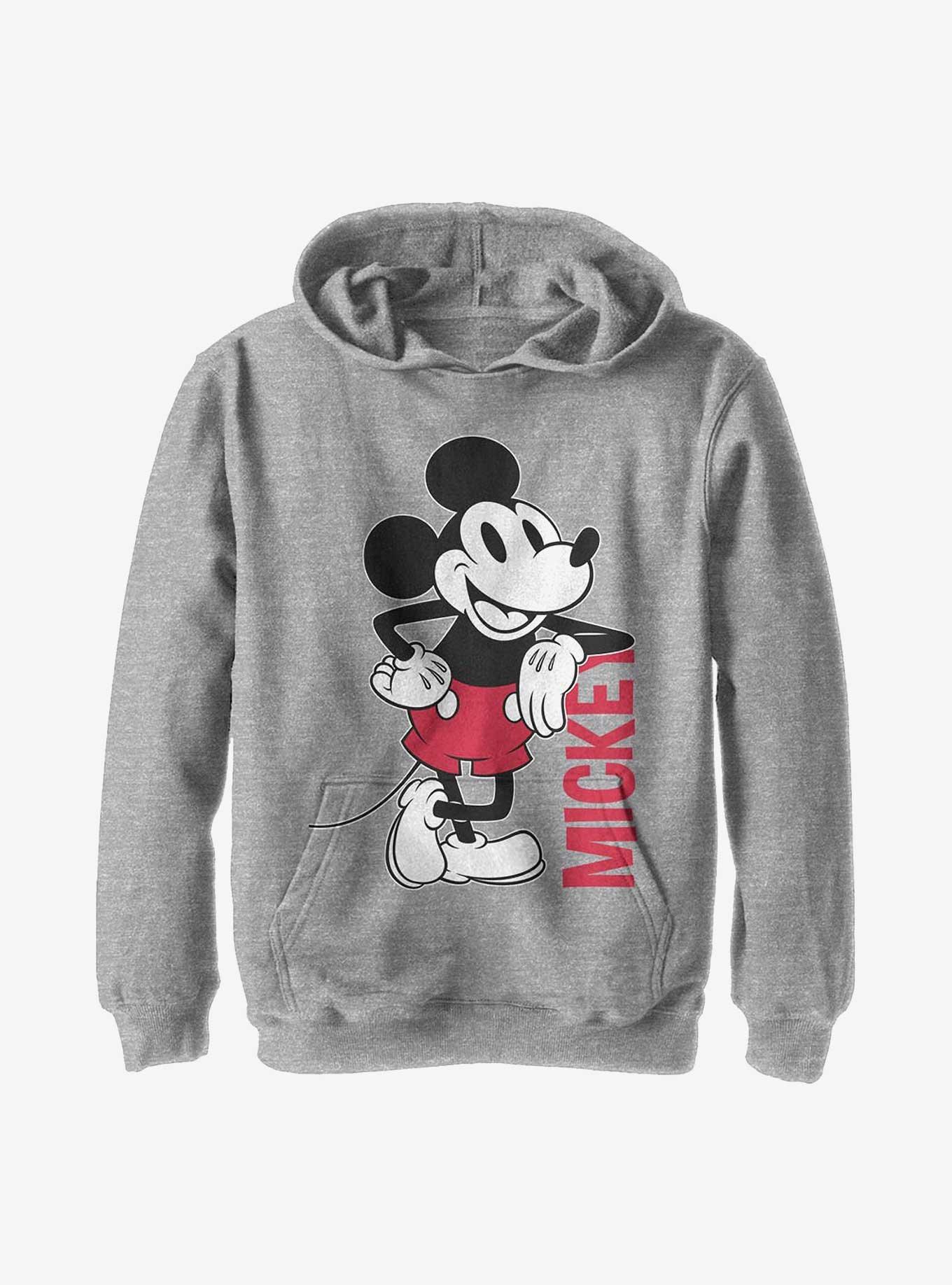 Disney Mickey Mouse Leaning Youth Hoodie, ATH HTR, hi-res