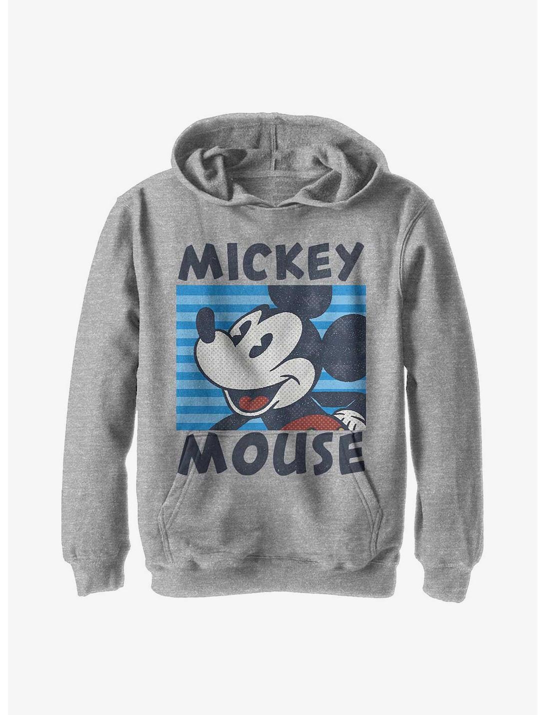 Disney Mickey Mouse Stripes Youth Hoodie, ATH HTR, hi-res
