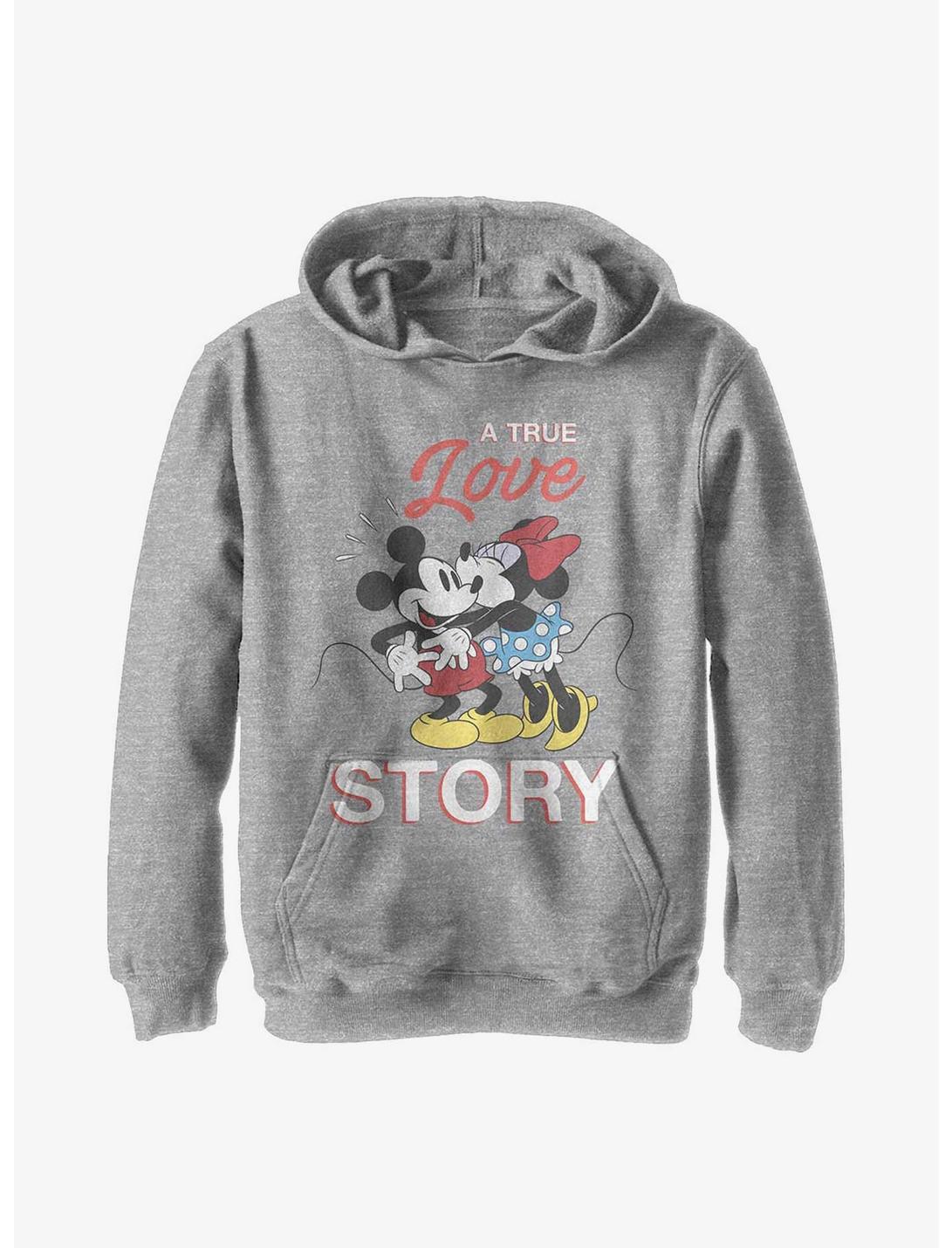 Disney Mickey Mouse & Minnie True Love Story Youth Hoodie, ATH HTR, hi-res