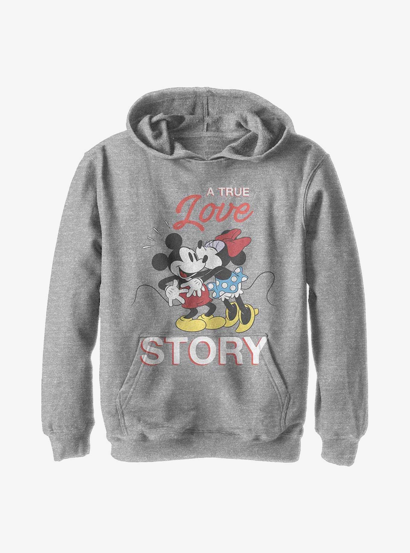 Disney Mickey Mouse & Minnie True Love Story Youth Hoodie, ATH HTR, hi-res