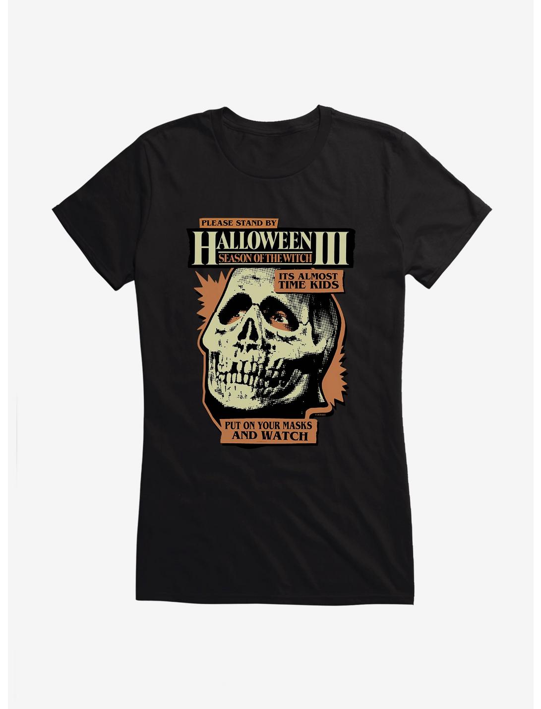 Halloween III: Season Of The Witch Please Stand By Girls T-Shirt, BLACK, hi-res