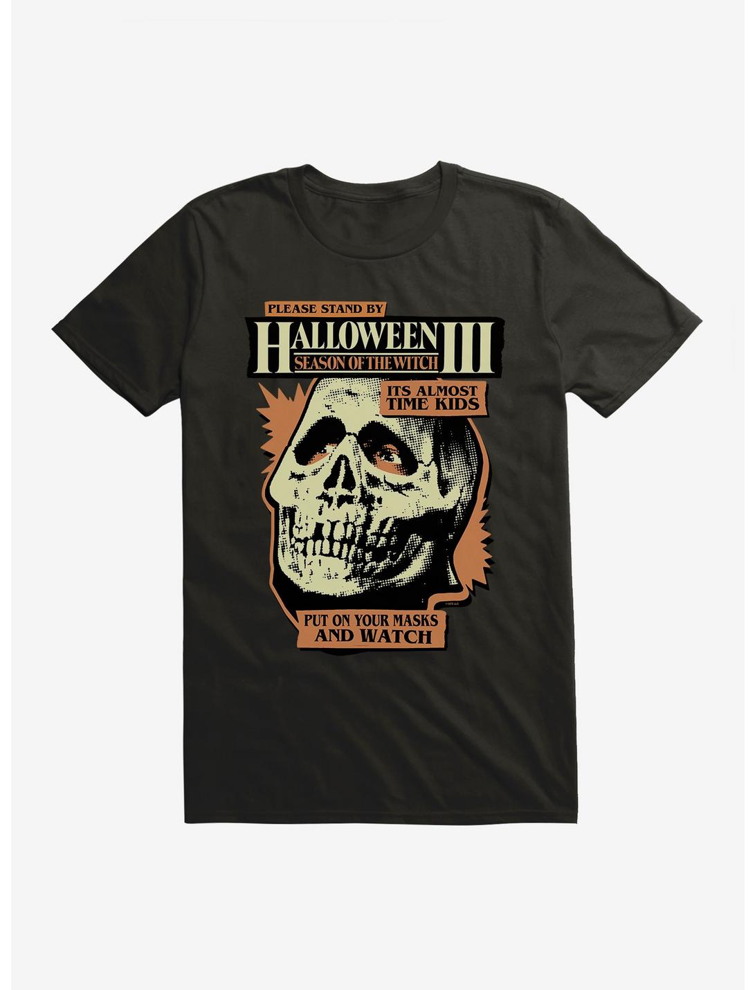 Halloween III: Season Of The Witch Please Stand By T-Shirt, BLACK, hi-res