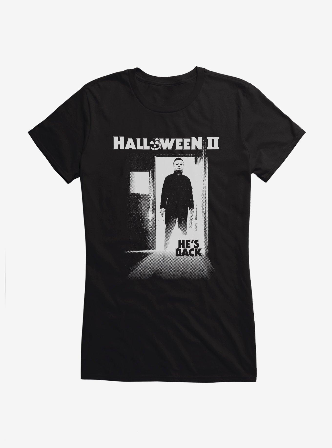 Halloween II He's Back Michael Myers Girls T-Shirt, BLACK, hi-res