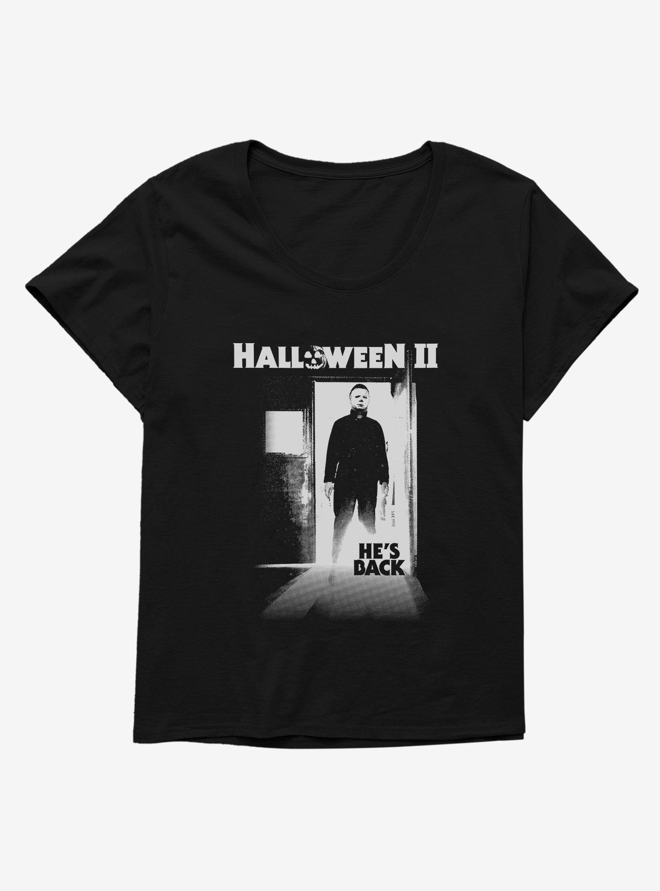 Halloween II He's Back Michael Myers Girls T-Shirt Plus Size, BLACK, hi-res