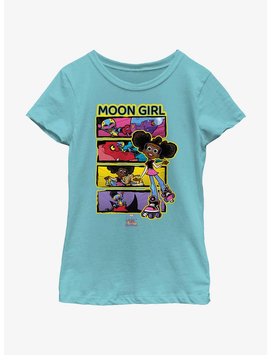 Marvel Moon Girl And Devil Dinosaur Panels Youth Girls T-Shirt, TAHI BLUE, hi-res