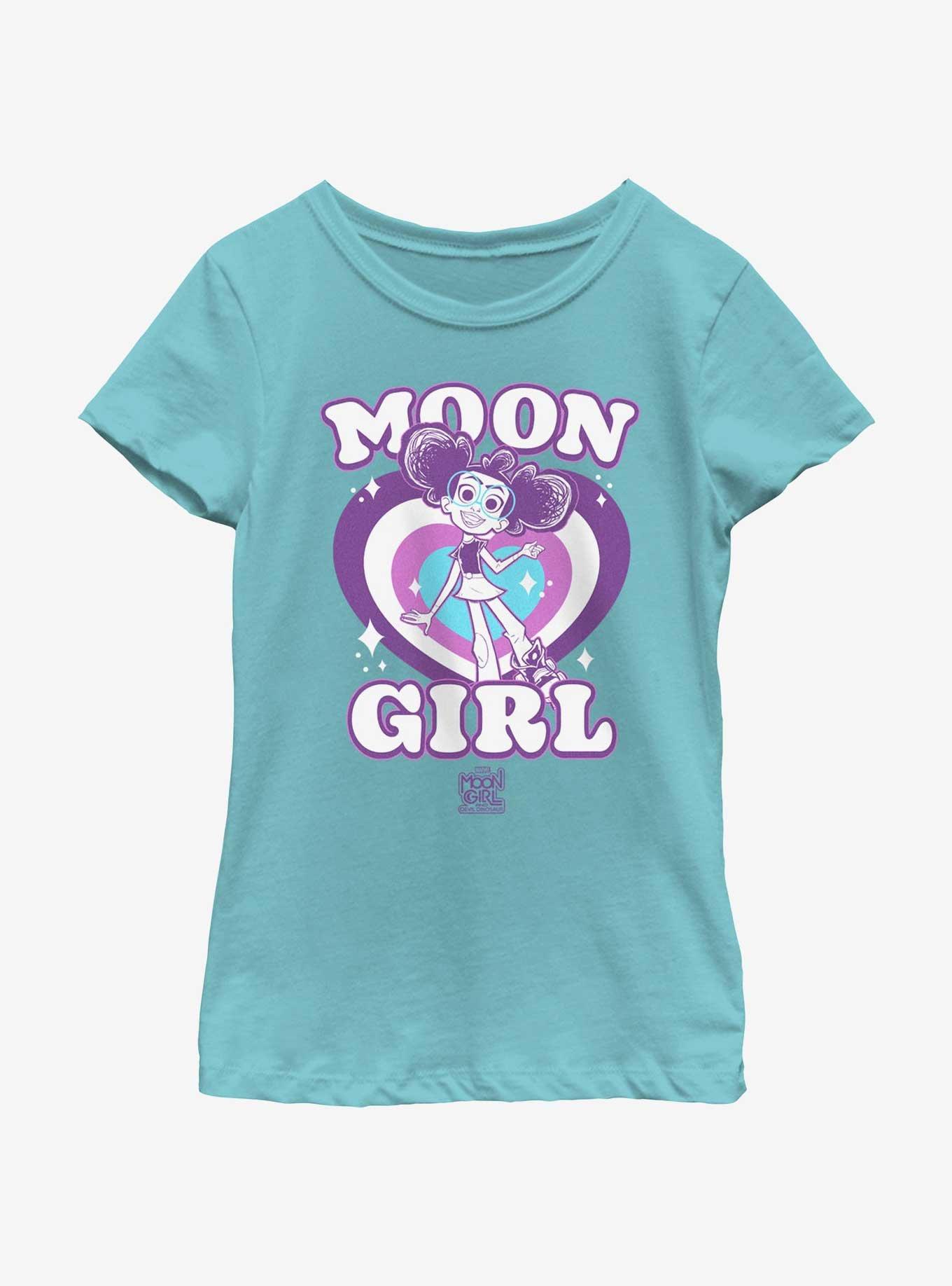 Marvel Moon Girl And Devil Dinosaur Retro Hearts Youth Girls T-Shirt, , hi-res