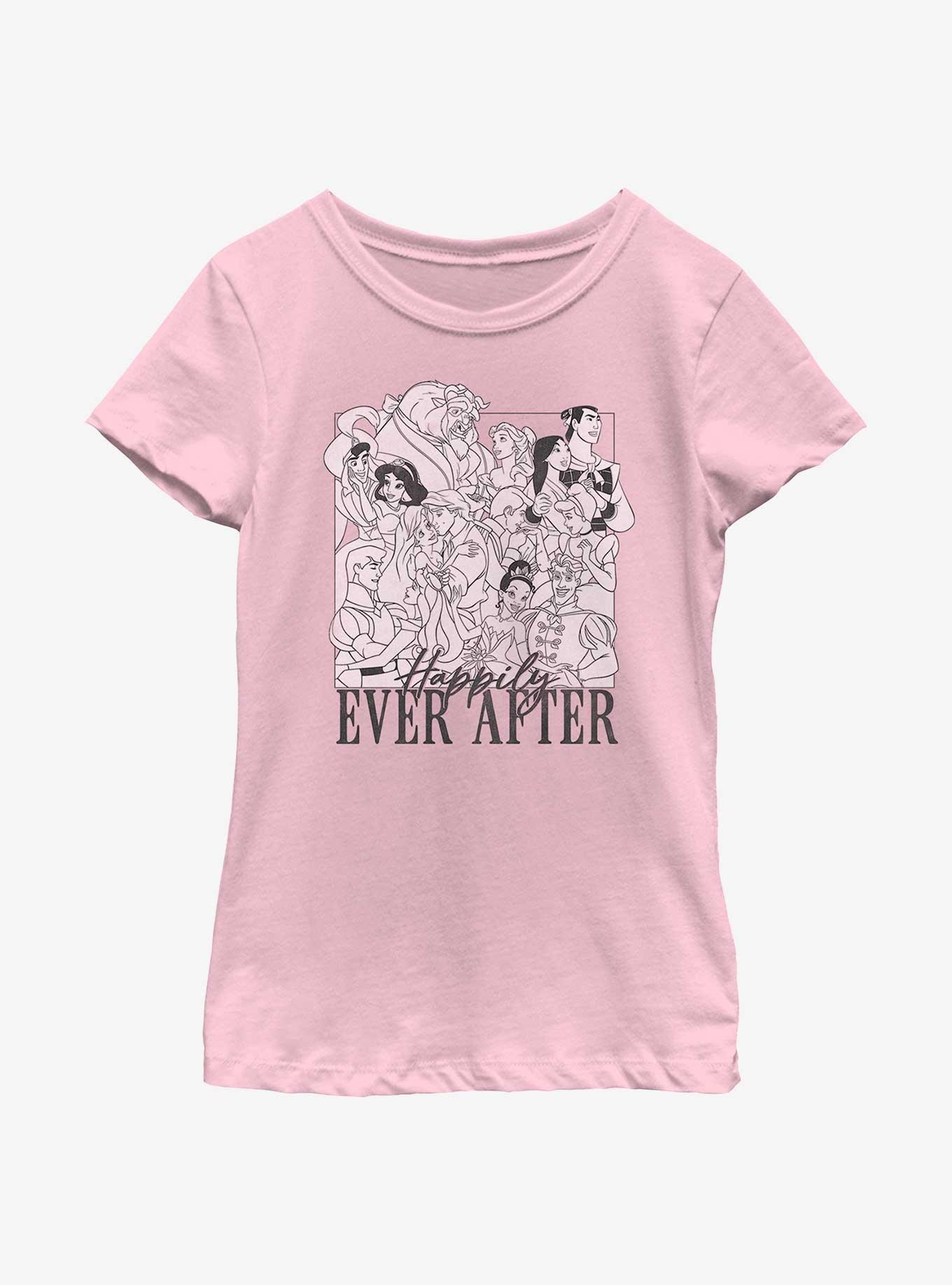 Disney Princesses Happily Ever After Group Youth Girls T-Shirt, , hi-res