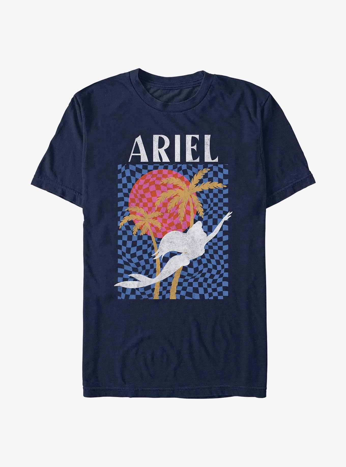 Women's The Little Mermaid Ariel Wave T-Shirt - Navy Blue - Medium