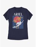 Disney The Little Mermaid Ariel Surf Style Silhouette Womens T-Shirt, NAVY, hi-res