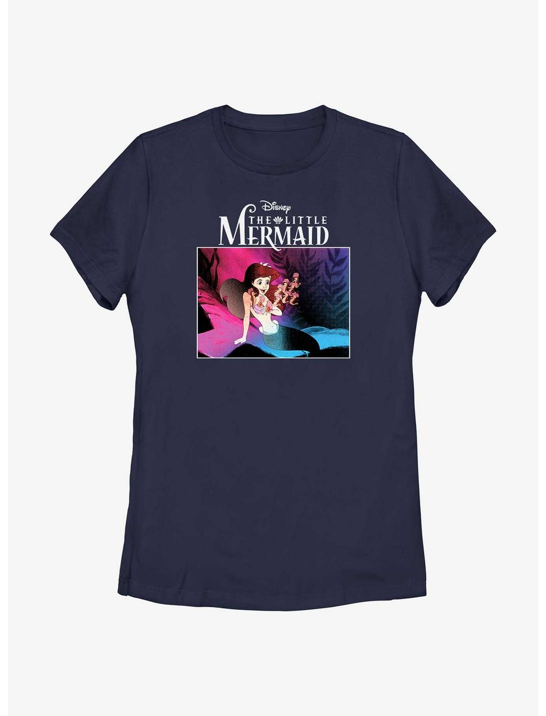 Disney The Little Mermaid Neon Ariel Womens T-Shirt, NAVY, hi-res