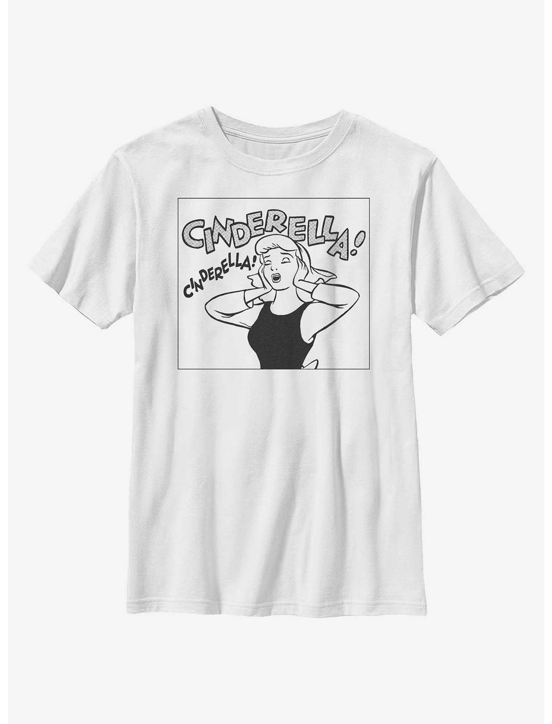 Disney Cinderella Pop Art Style Portrait Youth T-Shirt, WHITE, hi-res