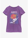 Disney The Little Mermaid Ariel Surf Style Silhouette Youth Girls T-Shirt, PURPLE BERRY, hi-res