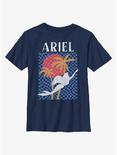 Disney The Little Mermaid Ariel Surf Style Silhouette Youth T-Shirt, NAVY, hi-res