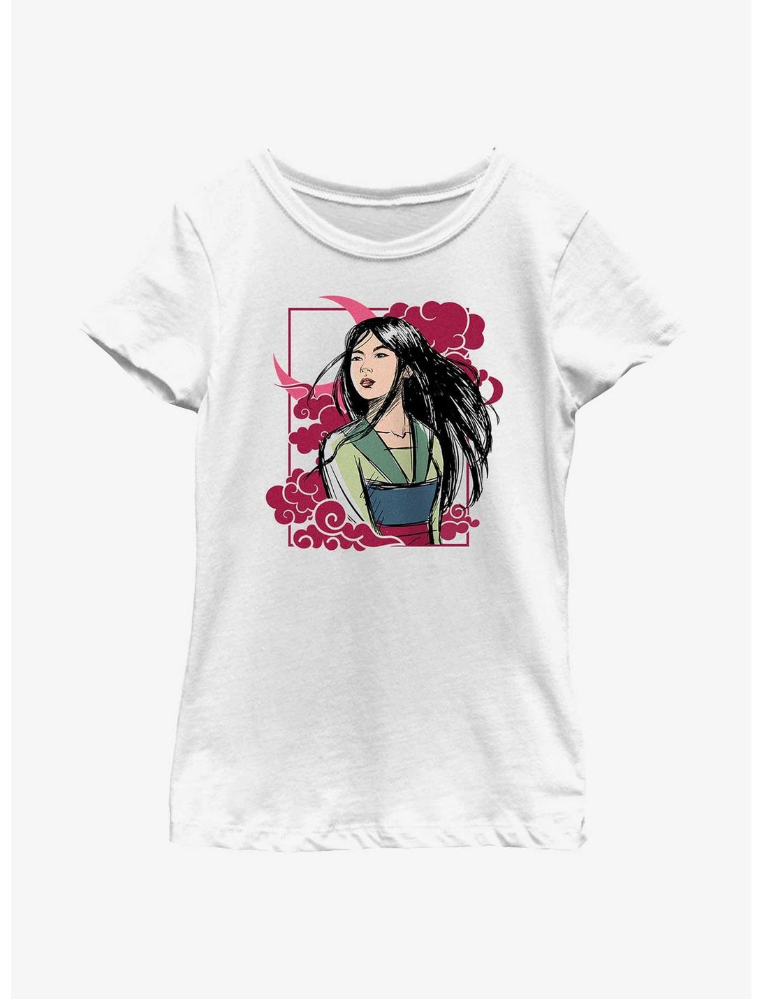 Disney Mulan Moon Portrait Youth Girls T-Shirt, WHITE, hi-res