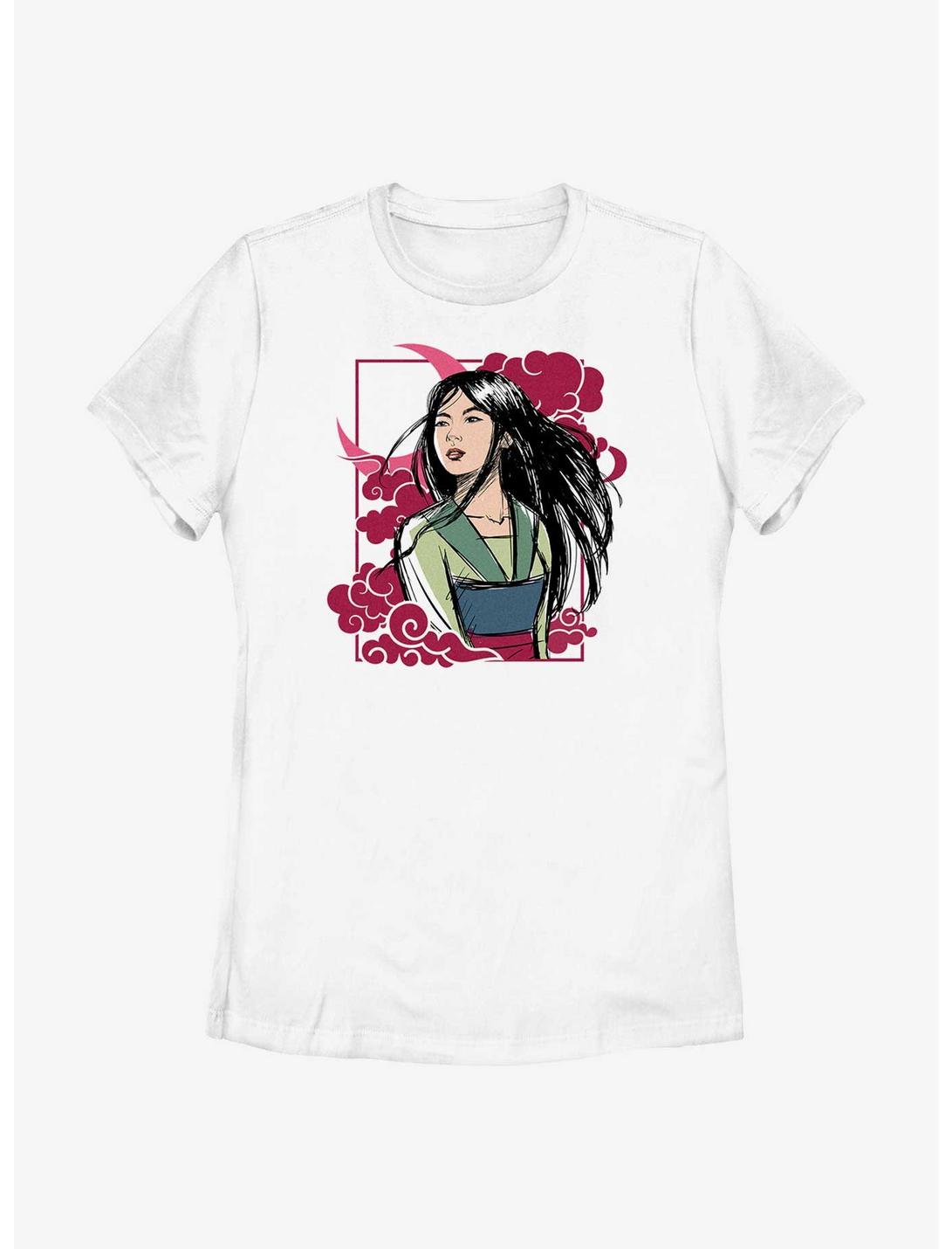 Disney Mulan Moon Portrait Womens T-Shirt, WHITE, hi-res