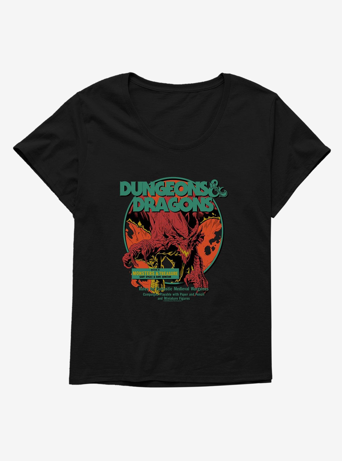 Dungeons & Dragons Book II Monsters & Treasure Womens T-Shirt Plus Size, BLACK, hi-res