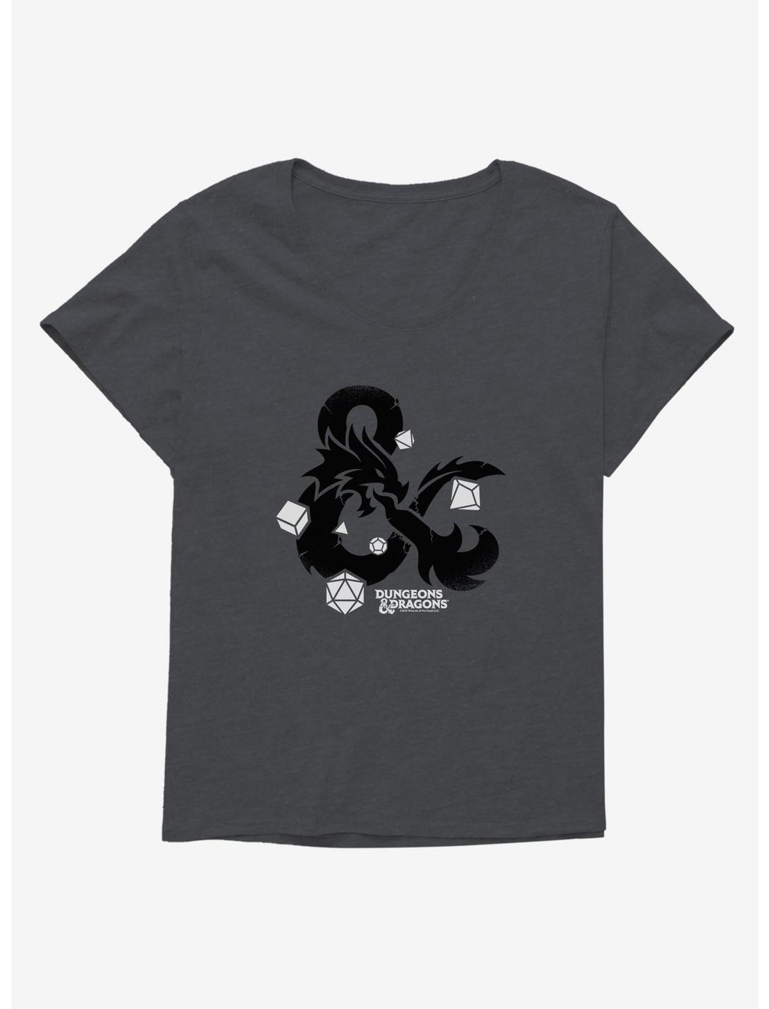 Dungeons & Dragons Dice Set Ampersand Womens T-Shirt Plus Size, CHARCOAL HEATHER, hi-res