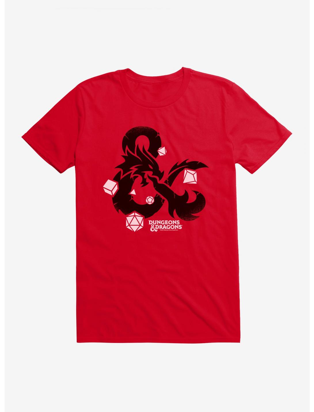 Dungeons & Dragons Dice Set Ampersand T-Shirt, RED, hi-res