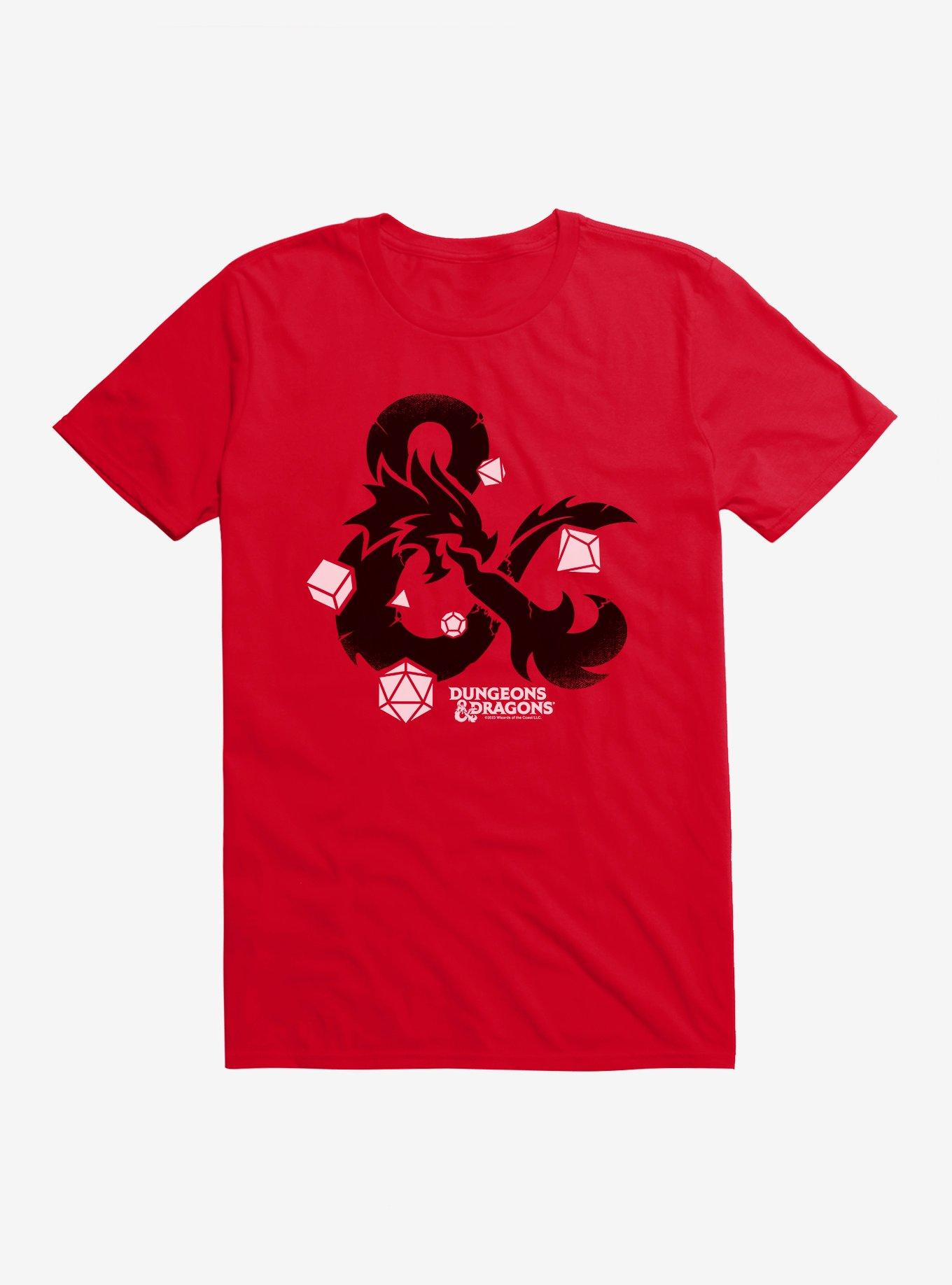 Dungeons & Dragons Dice Set Ampersand T-Shirt, RED, hi-res