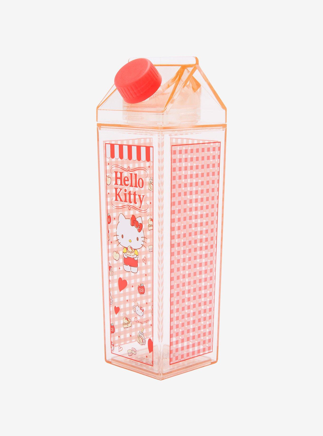 Hello Kitty Milk Carton Water Bottle Acrylic Tumbler 16oz New