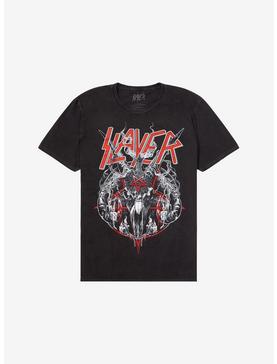 Slayer Goat Pentagram Pigment-Dyed T-Shirt, , hi-res