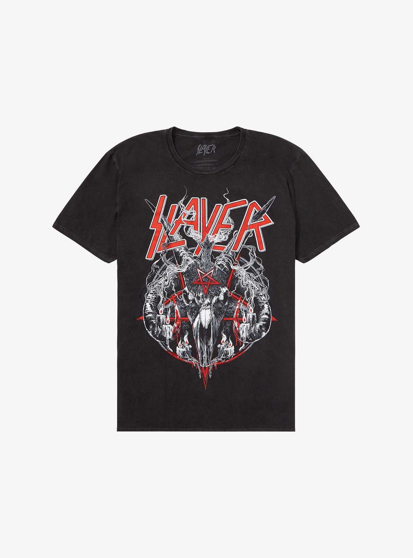Slayer Goat Pentagram Pigment-Dyed T-Shirt, , hi-res