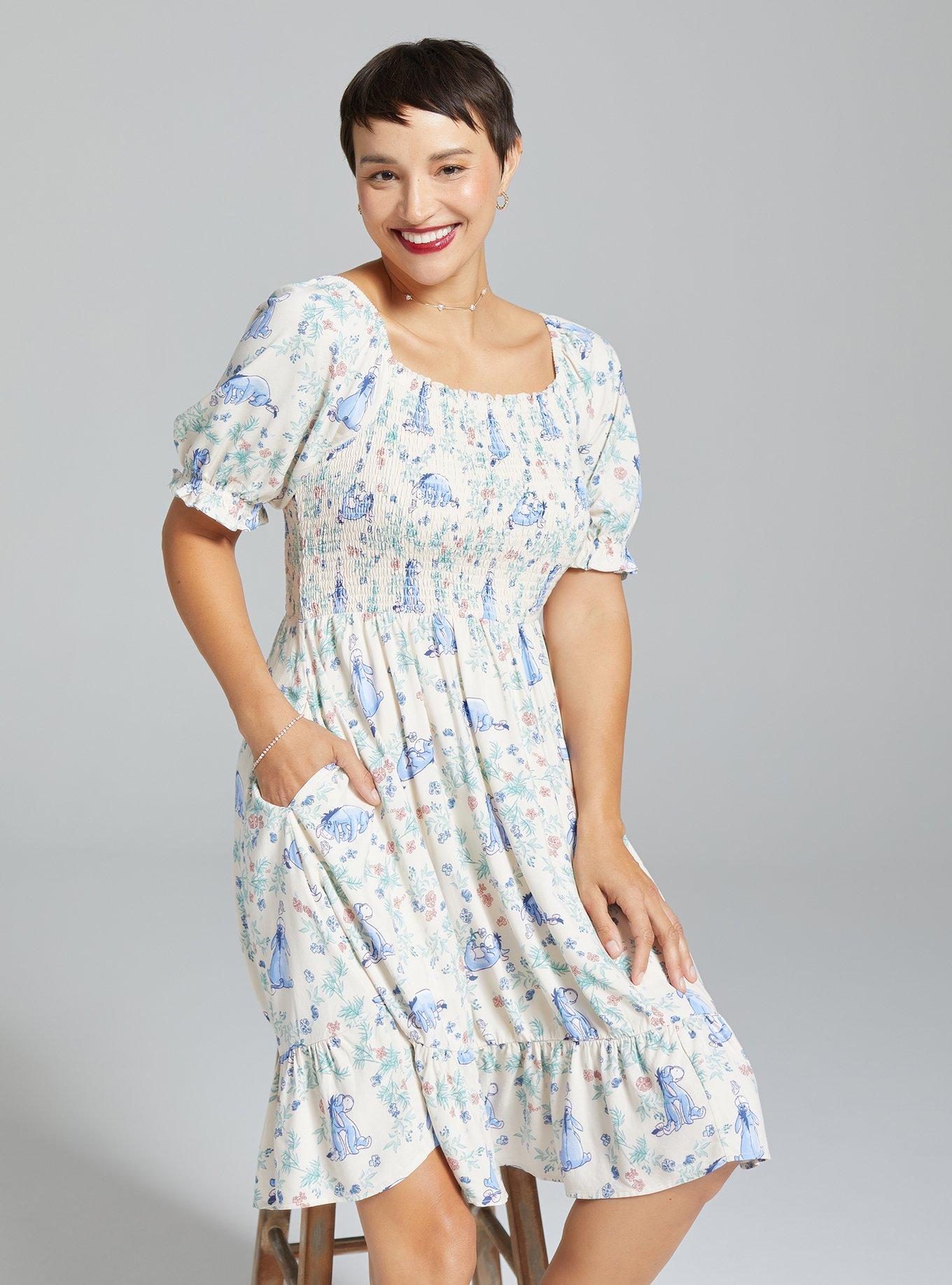 Her Universe Disney Winnie the Pooh Eeyore Floral Allover Print Smock Dress  - BoxLunch Exclusive