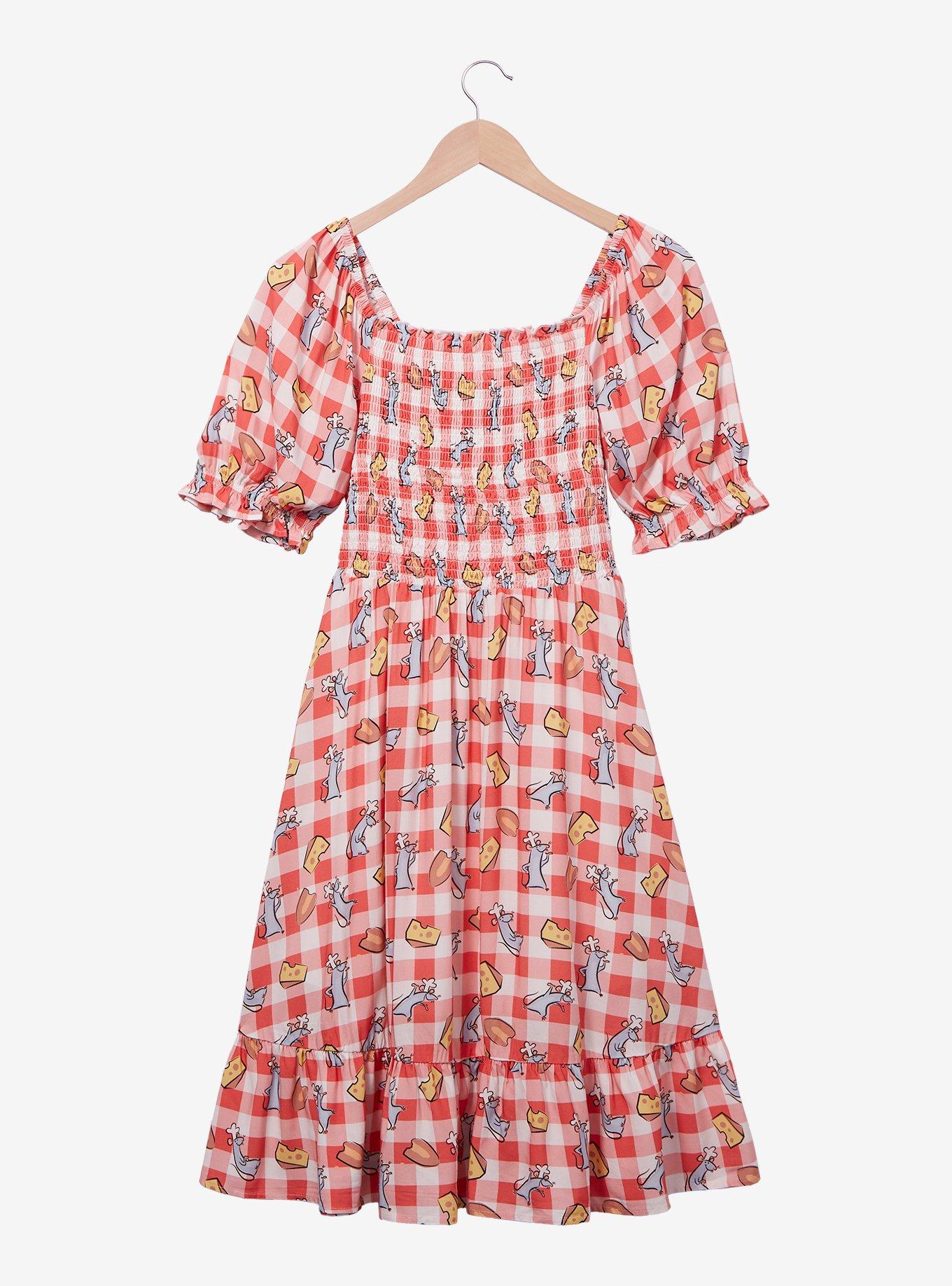 Her Universe Disney Pixar Ratatouille Remy & Food Gingham Smock Dress