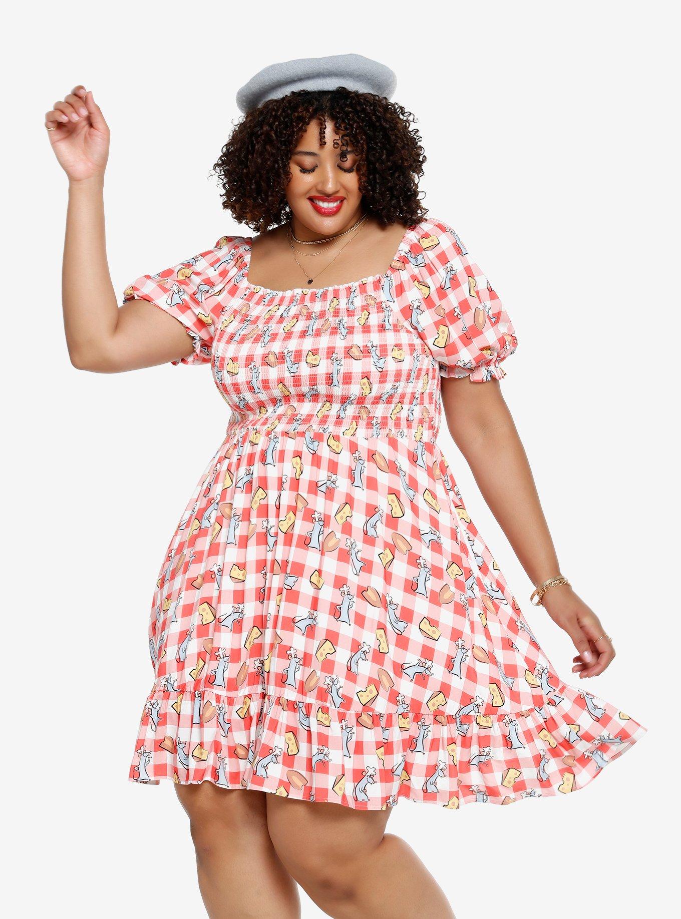 Her Universe Disney Pixar Ratatouille Remy And Food Gingham Plus Size Smock Dress Boxlunch 9445