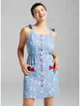 Studio Ghibli Kiki's Delivery Service Floral Jiji Allover Print Denim Tank Dress - BoxLunch Exclusive, NAVY, hi-res