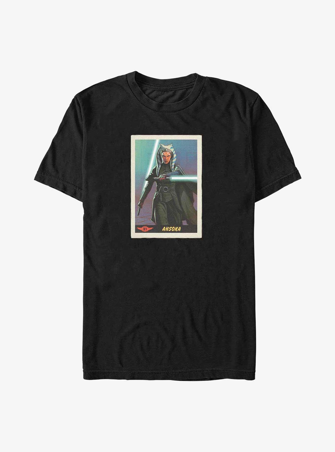 Star Wars The Mandalorian Ahsoka Card Big & Tall T-Shirt, BLACK, hi-res