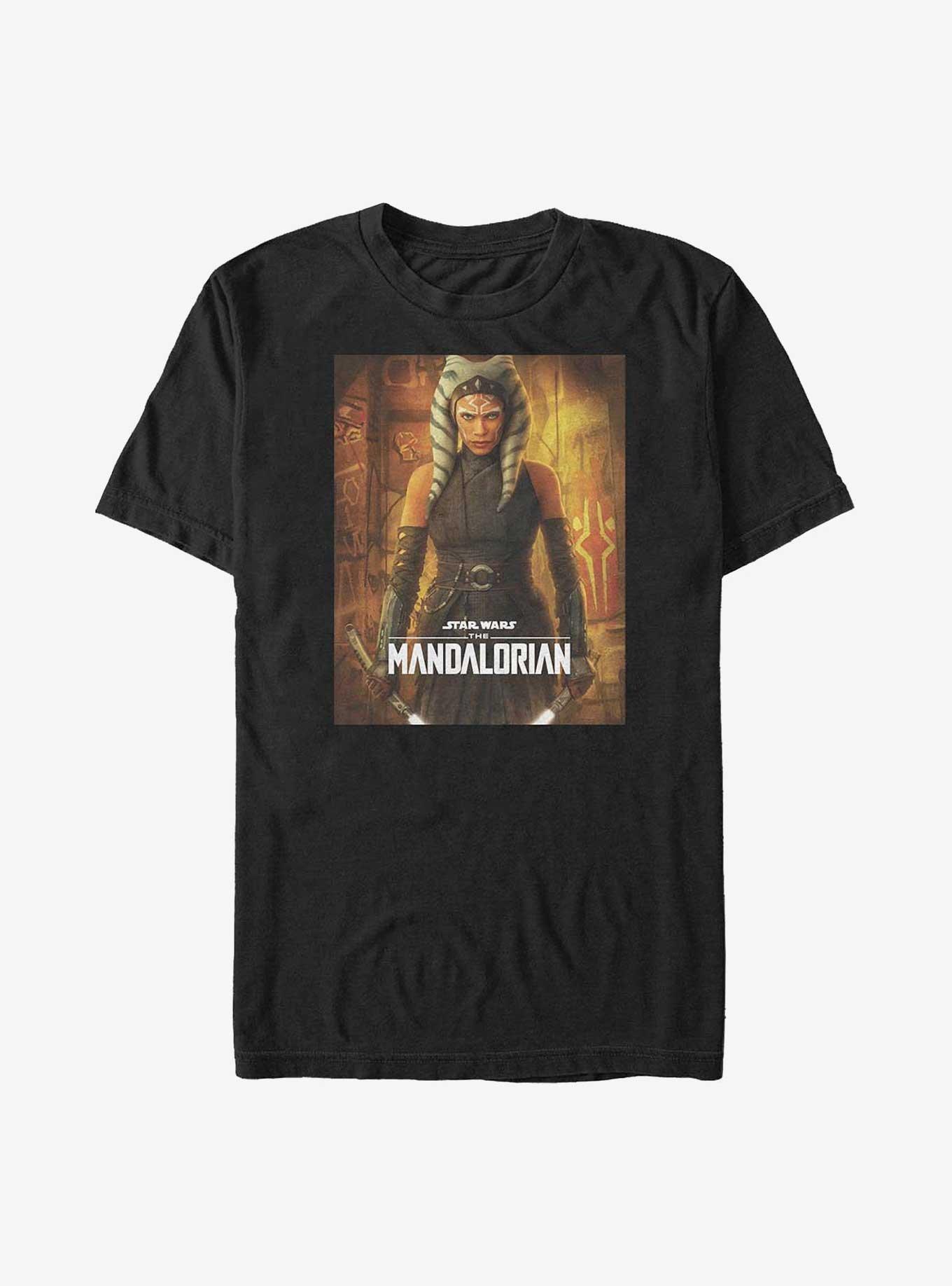 Star Wars The Mandalorian Ahsoka Tano Poster Big & Tall T-Shirt, BLACK, hi-res