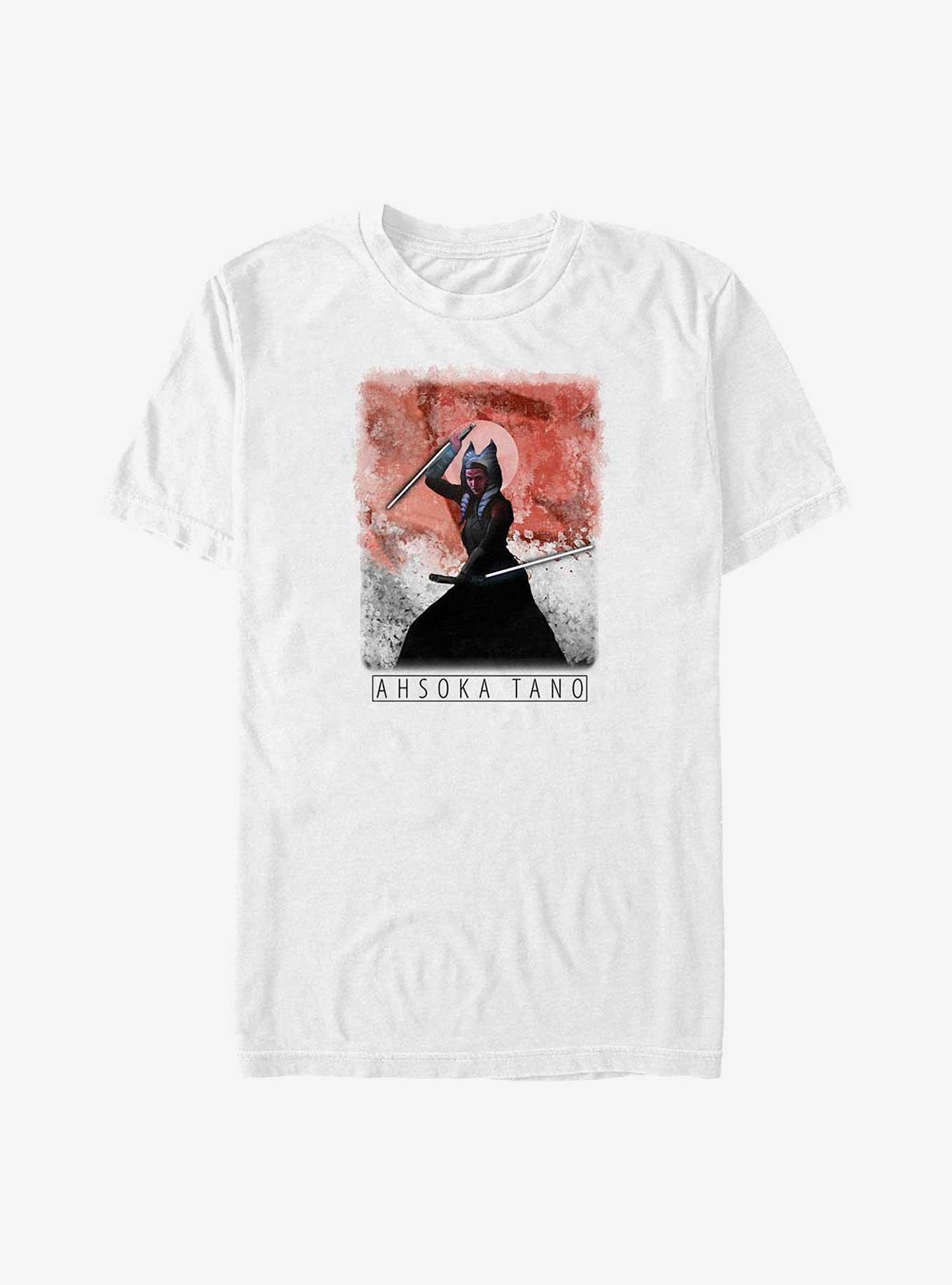 Star Wars The Mandalorian Ahsoka Tano Lightsabers Portrait Big & Tall T-Shirt, WHITE, hi-res