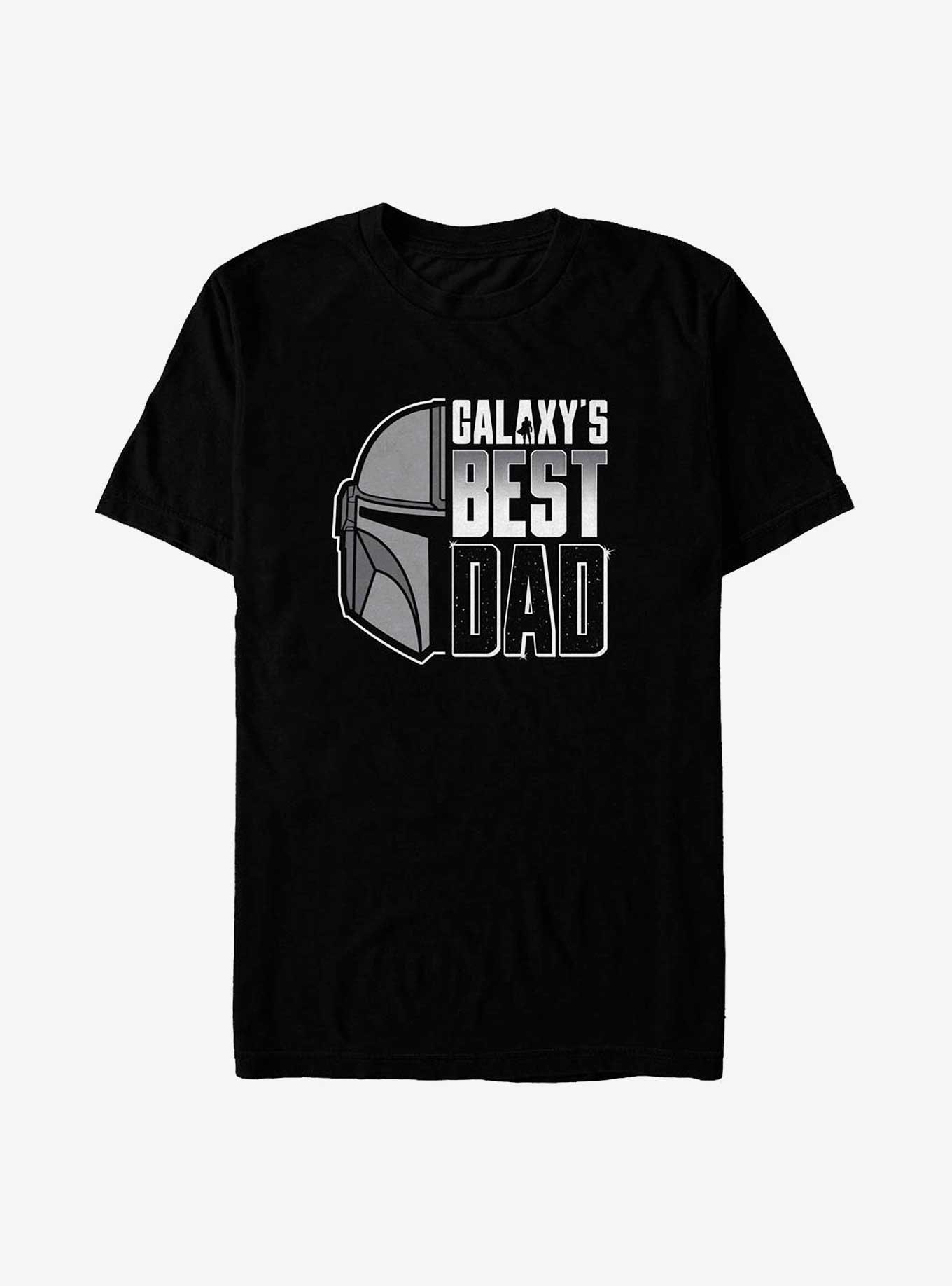 Star Wars The Mandalorian Best Dad Helmet Split Big & Tall T-Shirt, BLACK, hi-res