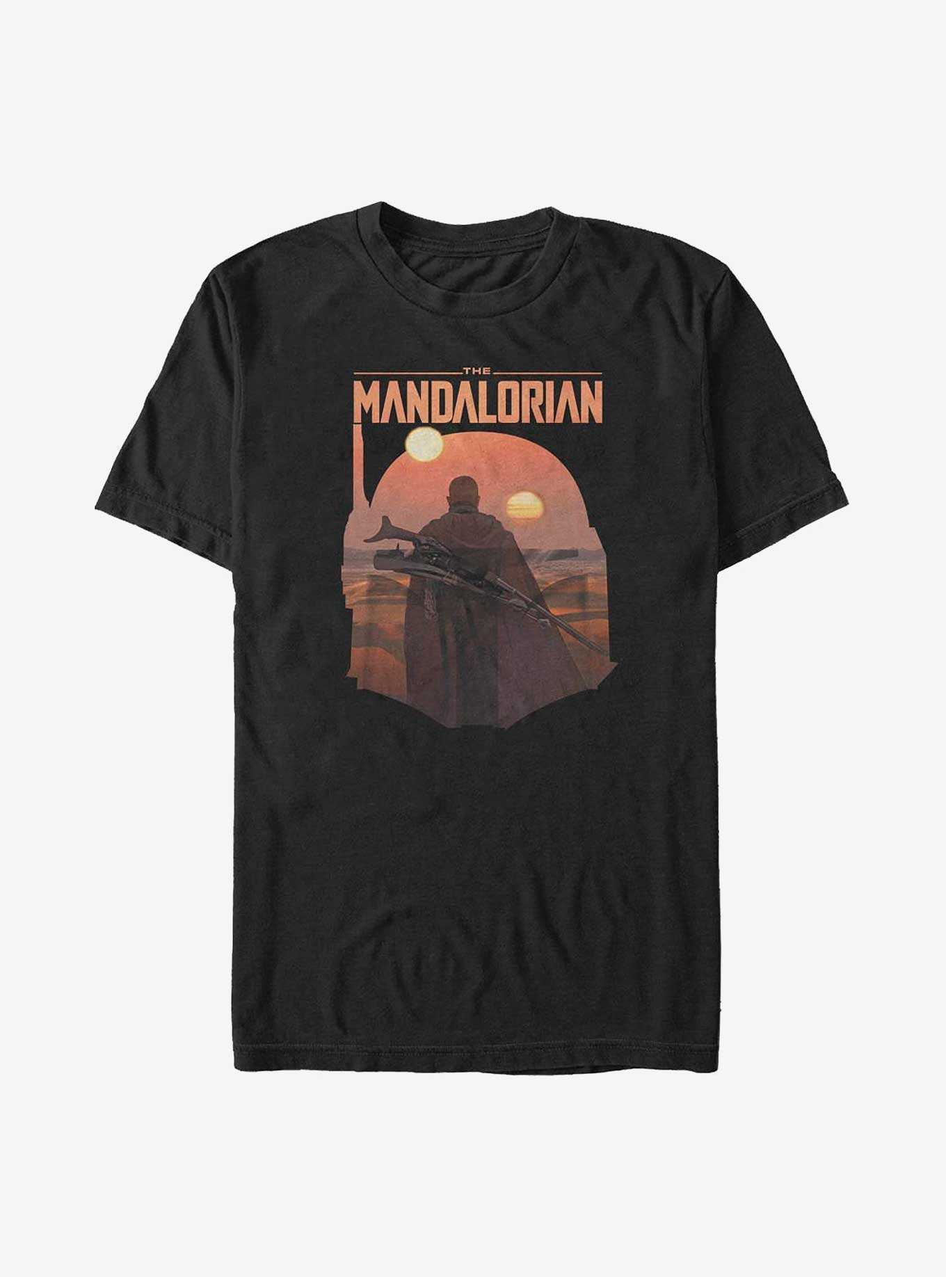 Star Wars The Mandalorian Mando Sunset Helmet Overlay Big & Tall T-Shirt, , hi-res