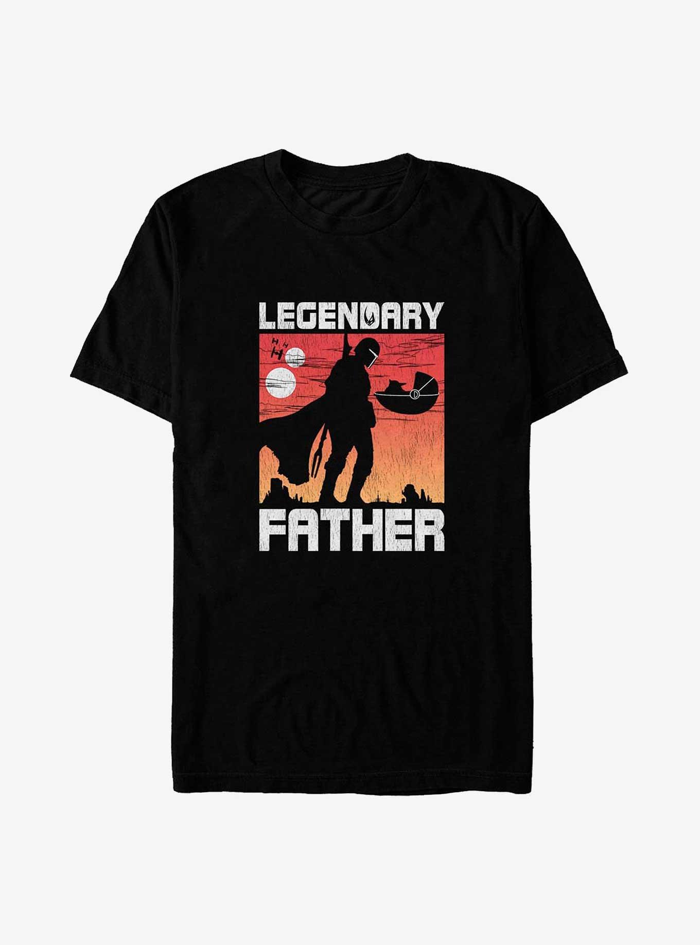 Star Wars The Mandalorian Legendary Father Poster Big & Tall T-Shirt, BLACK, hi-res