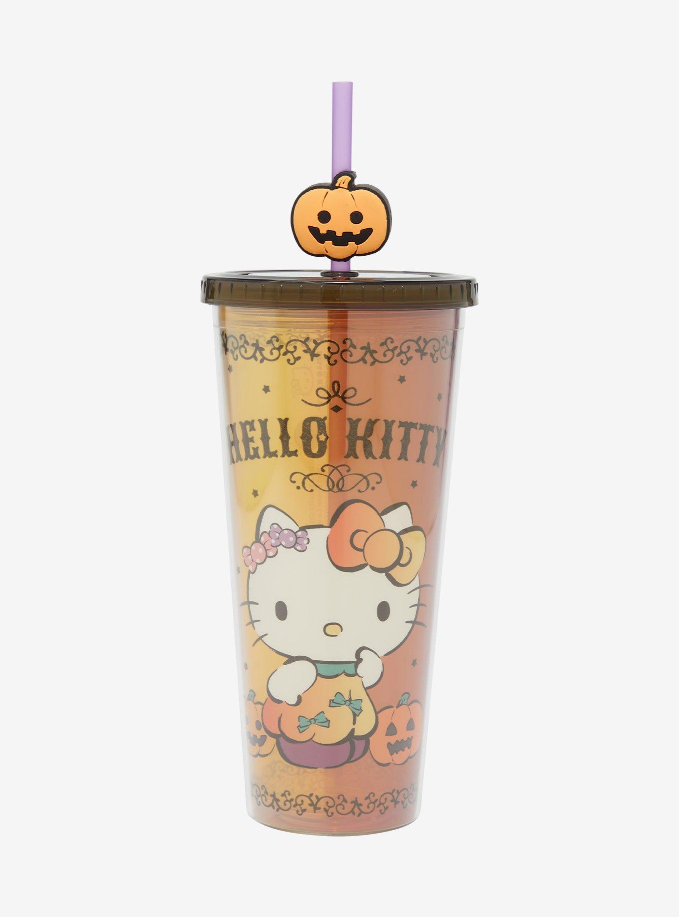 Hello Kitty Pumpkin Acrylic Travel Cup Hot Topic Exclusive, , hi-res