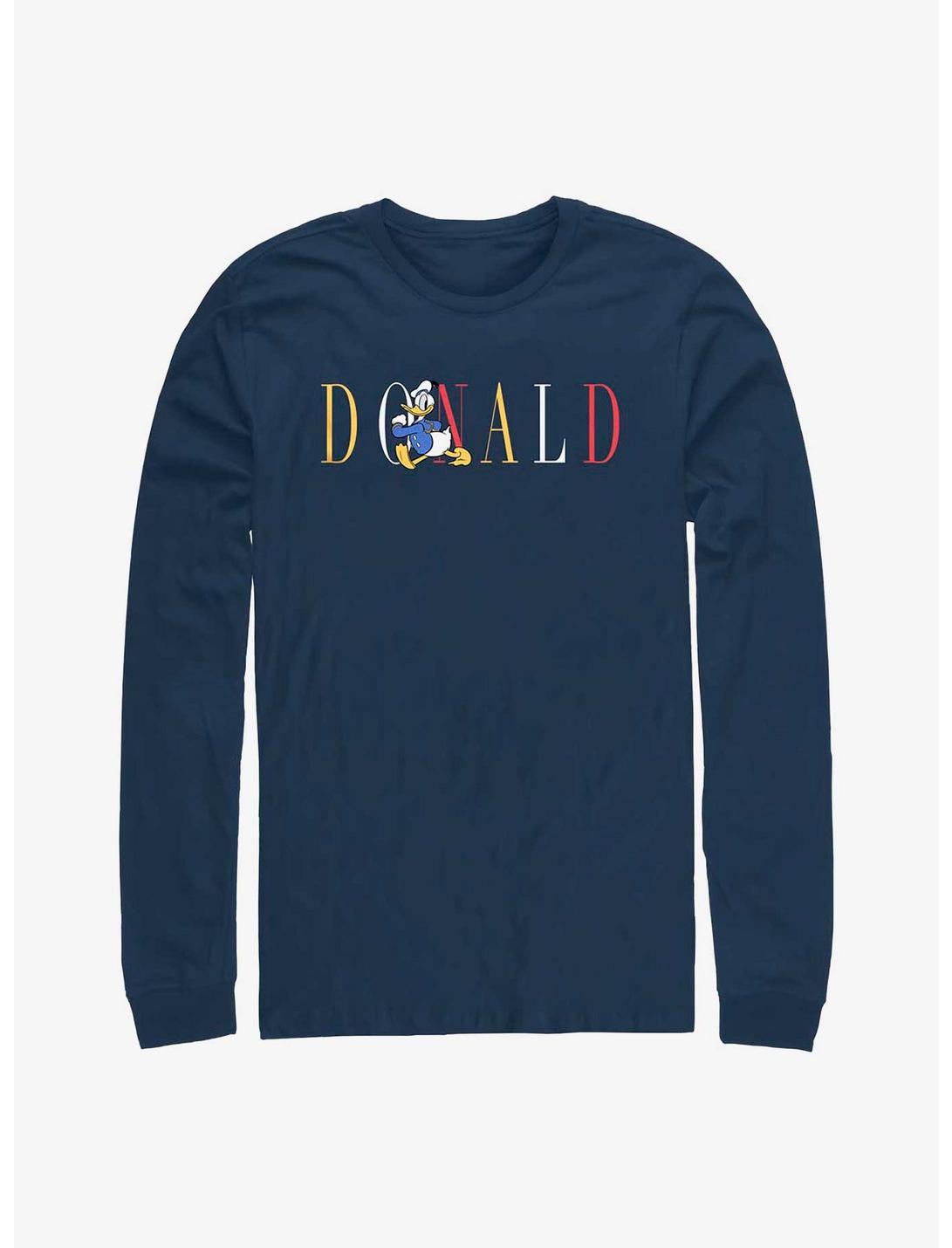 Disney Donald Duck Classic Font Long-Sleeve T-Shirt, NAVY, hi-res