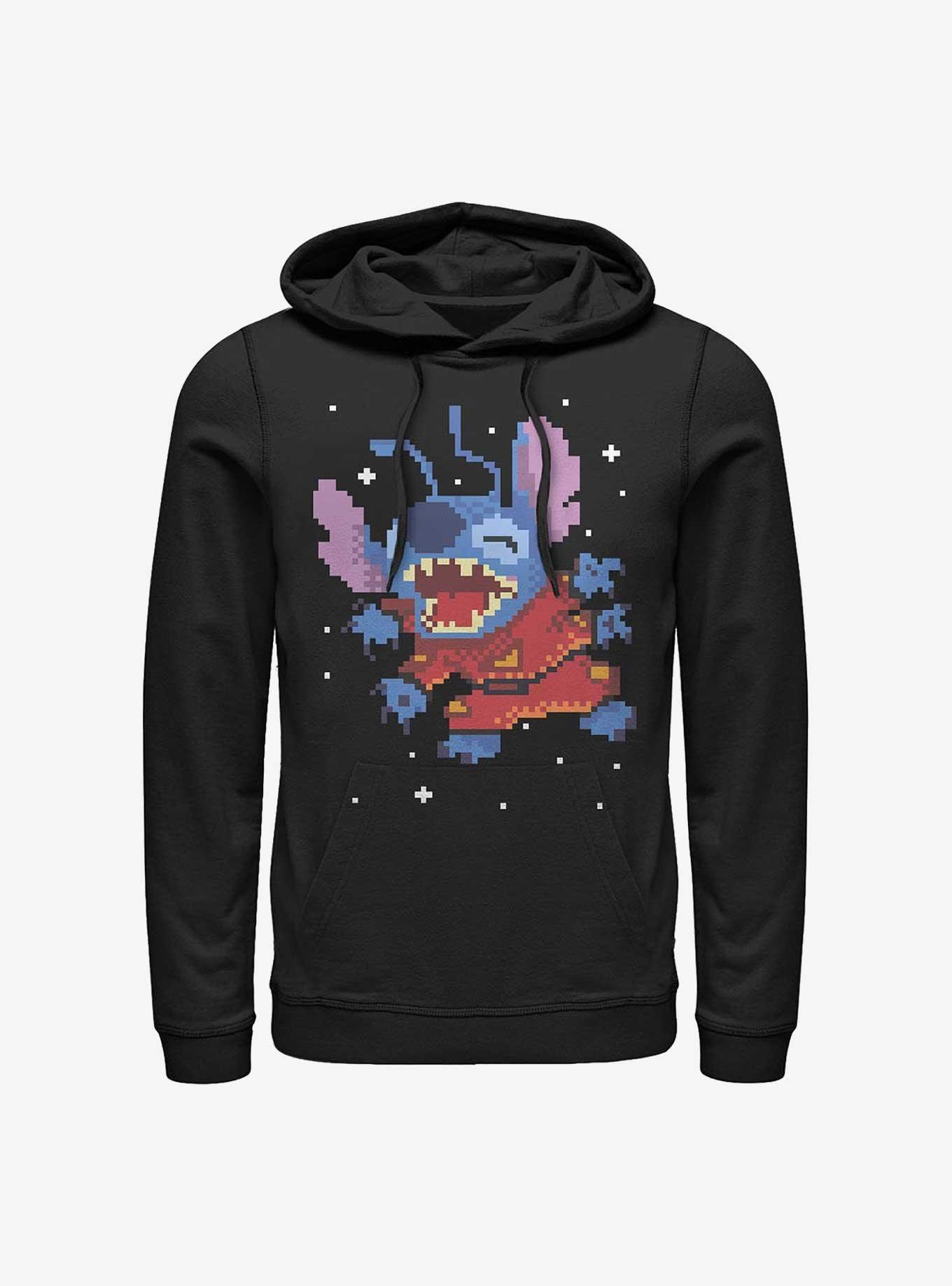 Disney Lilo & Stitch Pixel Stitch Hoodie, BLACK, hi-res