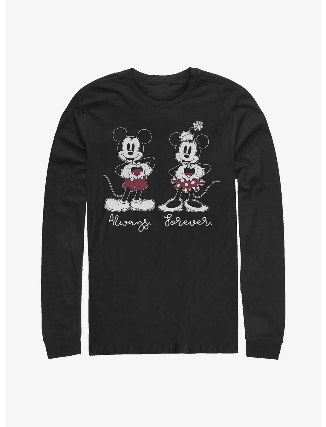 Disney Mickey Mouse & Minnie Mouse Always Forever Long-Sleeve T-Shirt, BLACK, hi-res