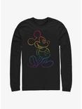 Disney Mickey Mouse Rainbow Mickey Long-Sleeve T-Shirt, BLACK, hi-res