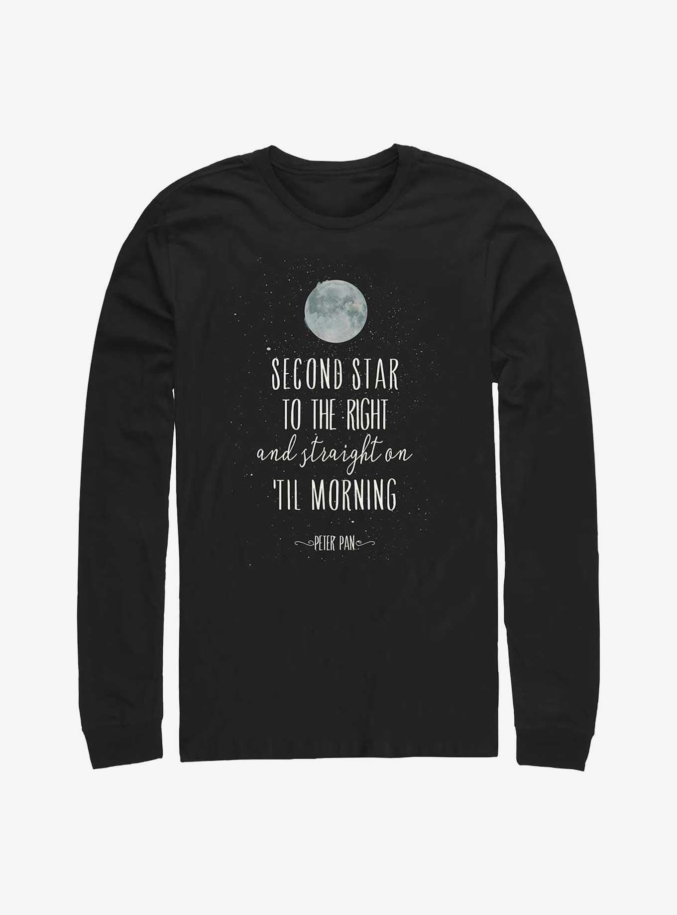 Disney Peter Pan Second Star To The Right Script Long-Sleeve T-Shirt, , hi-res