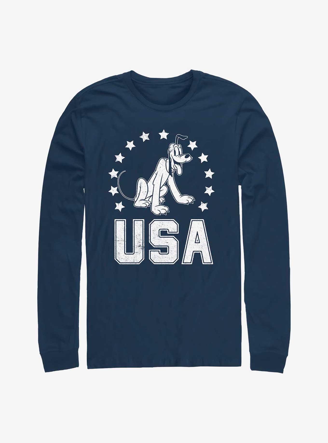 Disney Pluto Character USA Long-Sleeve T-Shirt, , hi-res