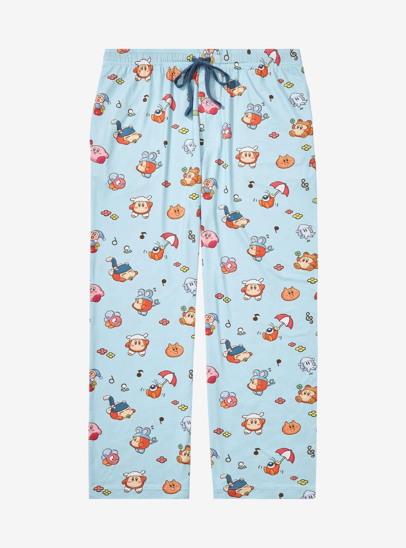 Nintendo Kirby & Waddle Dee Outfits Allover Print Plus Size Sleep Pants - BoxLunch Exclusive, LIGHT BLUE, hi-res