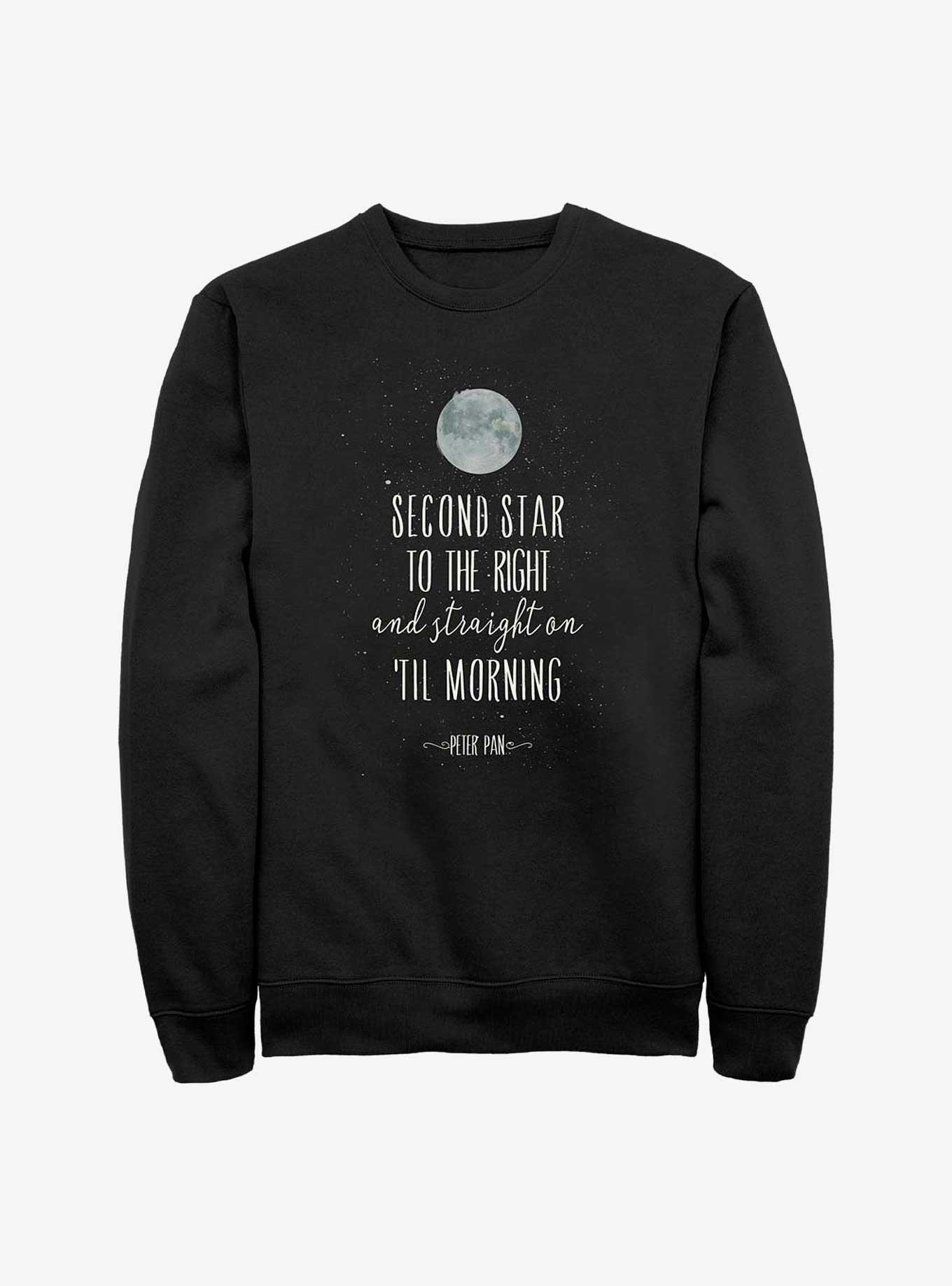 Disney Peter Pan Second Star To The Right Script Sweatshirt, , hi-res