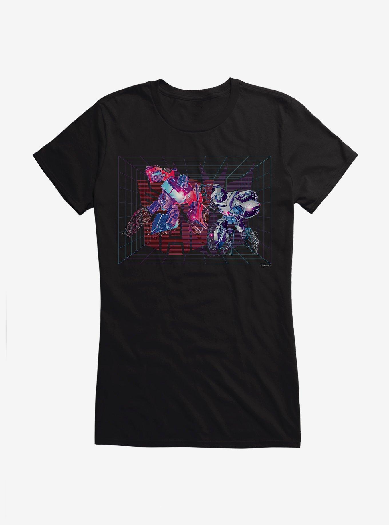 Transformers Optimus Prime Vs Megatron Grid Girls T-Shirt
