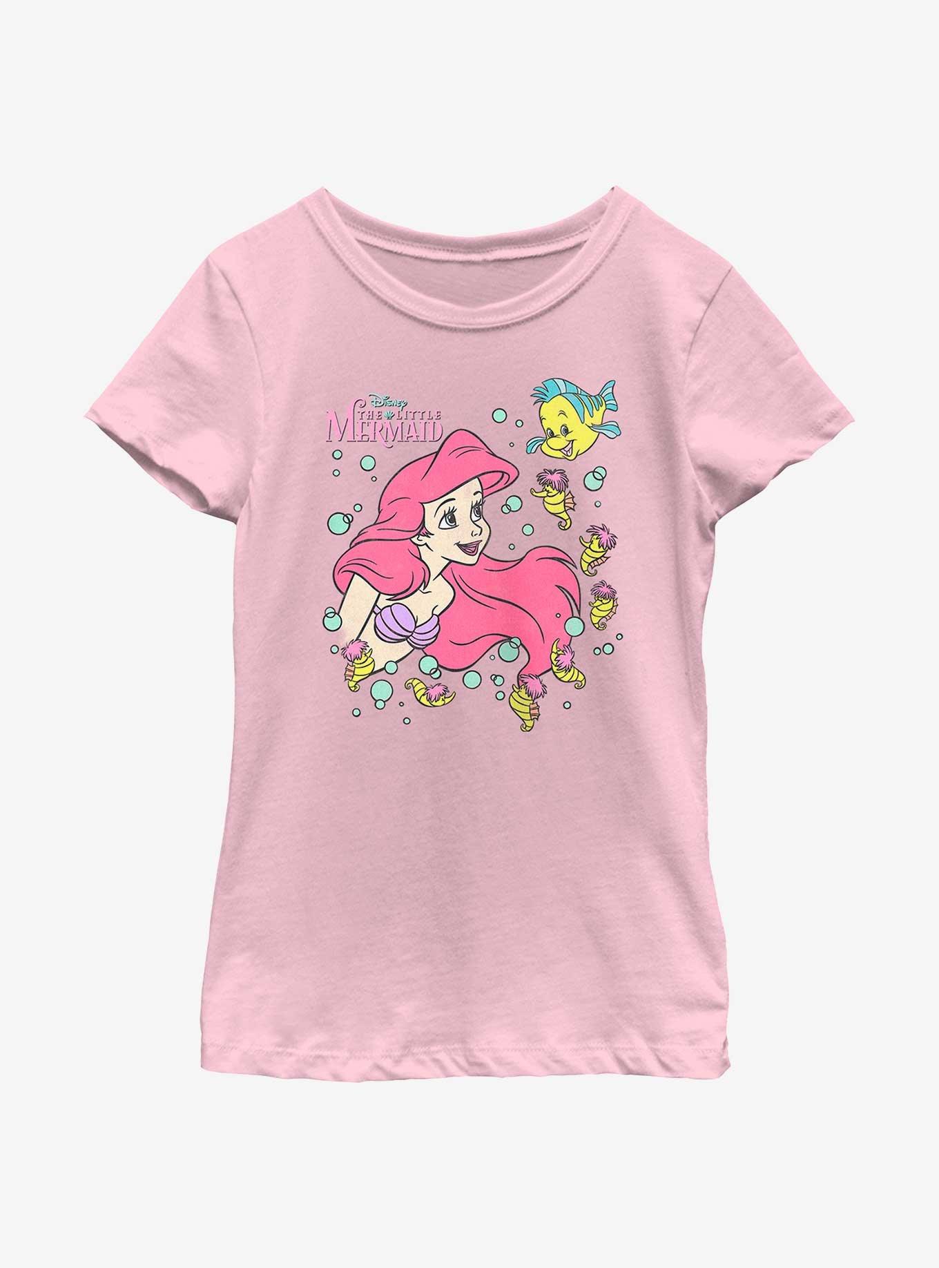 Disney The Little Mermaid Ariel And Friends Youth Girls T-Shirt, PINK, hi-res